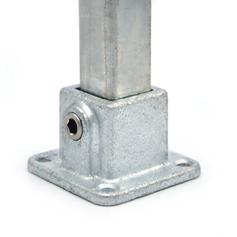 Buiskoppeling Vierkante voetplaat met doorloop - vierkant - 25mm